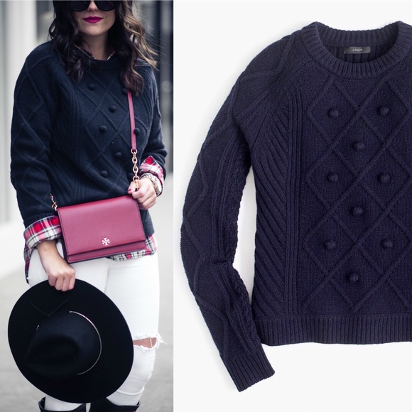 j crew pom pom sweater